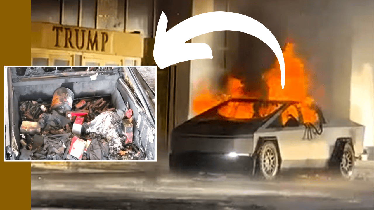 Tesla Cybertruck Explodes outside trump hotel in las vegas