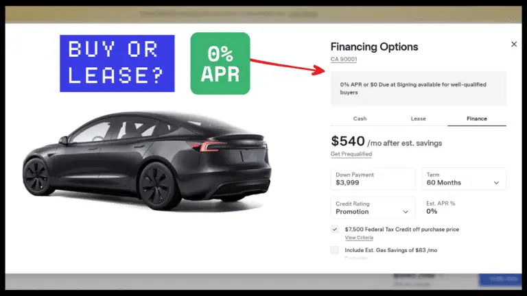0% APR on Tesla Model 3