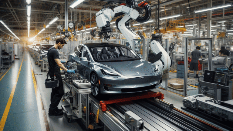 A Tesla employee working in the Tesla car factory fired