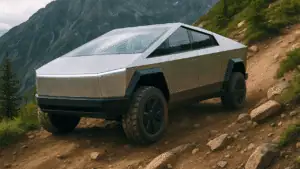 Tesla Cybertruck on Mountain