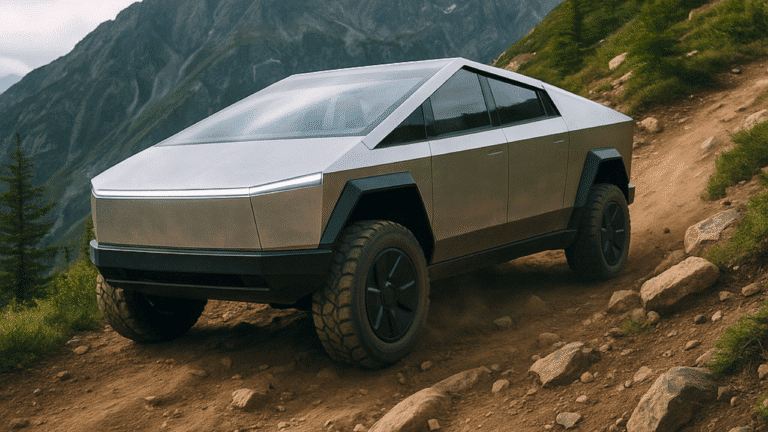 Tesla Cybertruck on Mountain