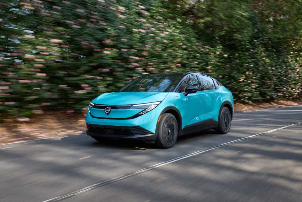 2026 nissan leaf on road