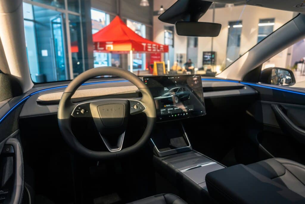 tesla model y ev interior