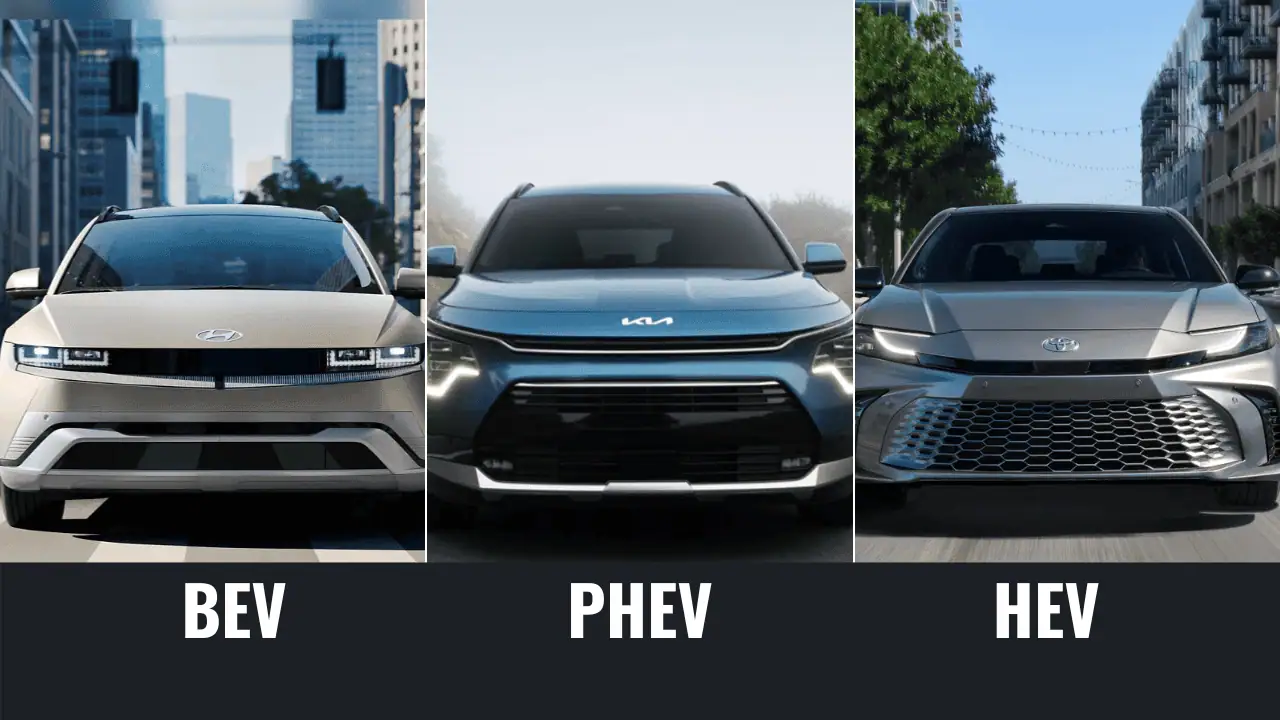 Difference between BEV vs PHEV vs HEV explained
