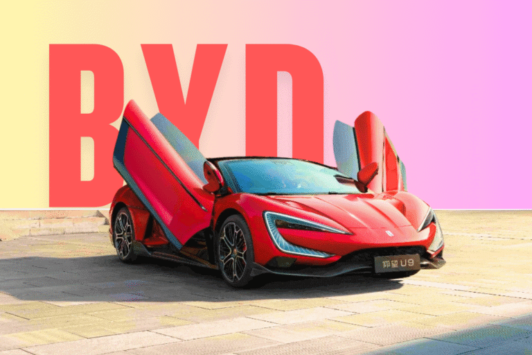 BYD Yangwang U9 in red color